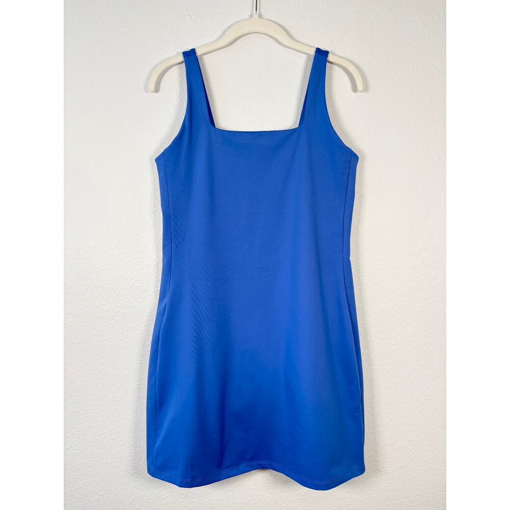 Girlfriend Collective Prism Blue Square Neck Shorts Lined Athletic Tommy Dress
